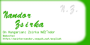 nandor zsirka business card